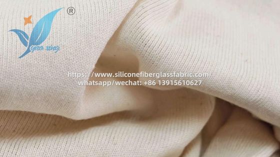 Knitted Cotton Fireproofing Fabrics Creamy White