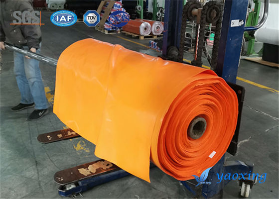 Orange Silicone Rubber Coated Fiberglass Fabric Used In Fireproof Flexible Joint