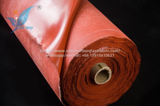 0.8mm Red Single Side Silicone Coated Fiberglass Fabric