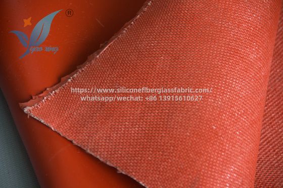 0.8mm Red Single Side Silicone Coated Fiberglass Fabric