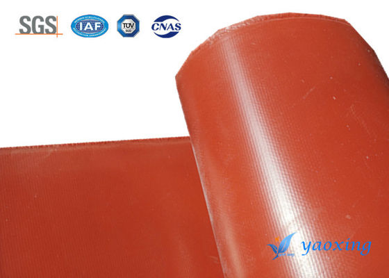 Red Silicone Coated Fiberglass Fabric For Fire Prevention Works