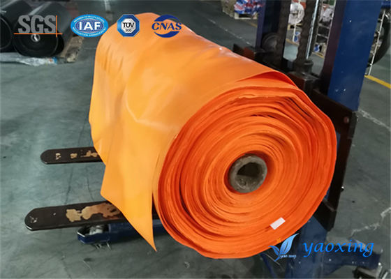 Fireproof 0.8mm Orange Silicone Coated Fiberglass Aging Resistance For Subway