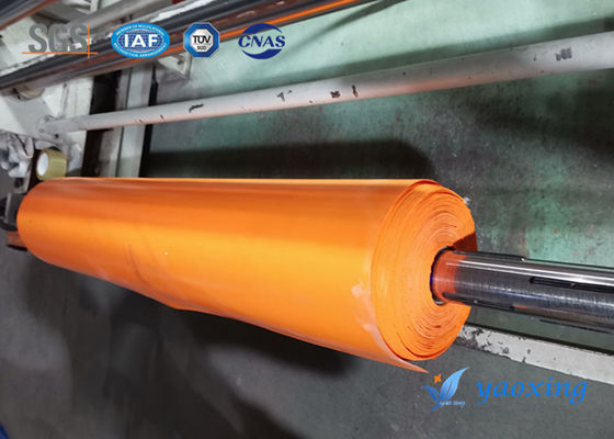 Fireproof 0.8mm Orange Silicone Coated Fiberglass Aging Resistance For Subway